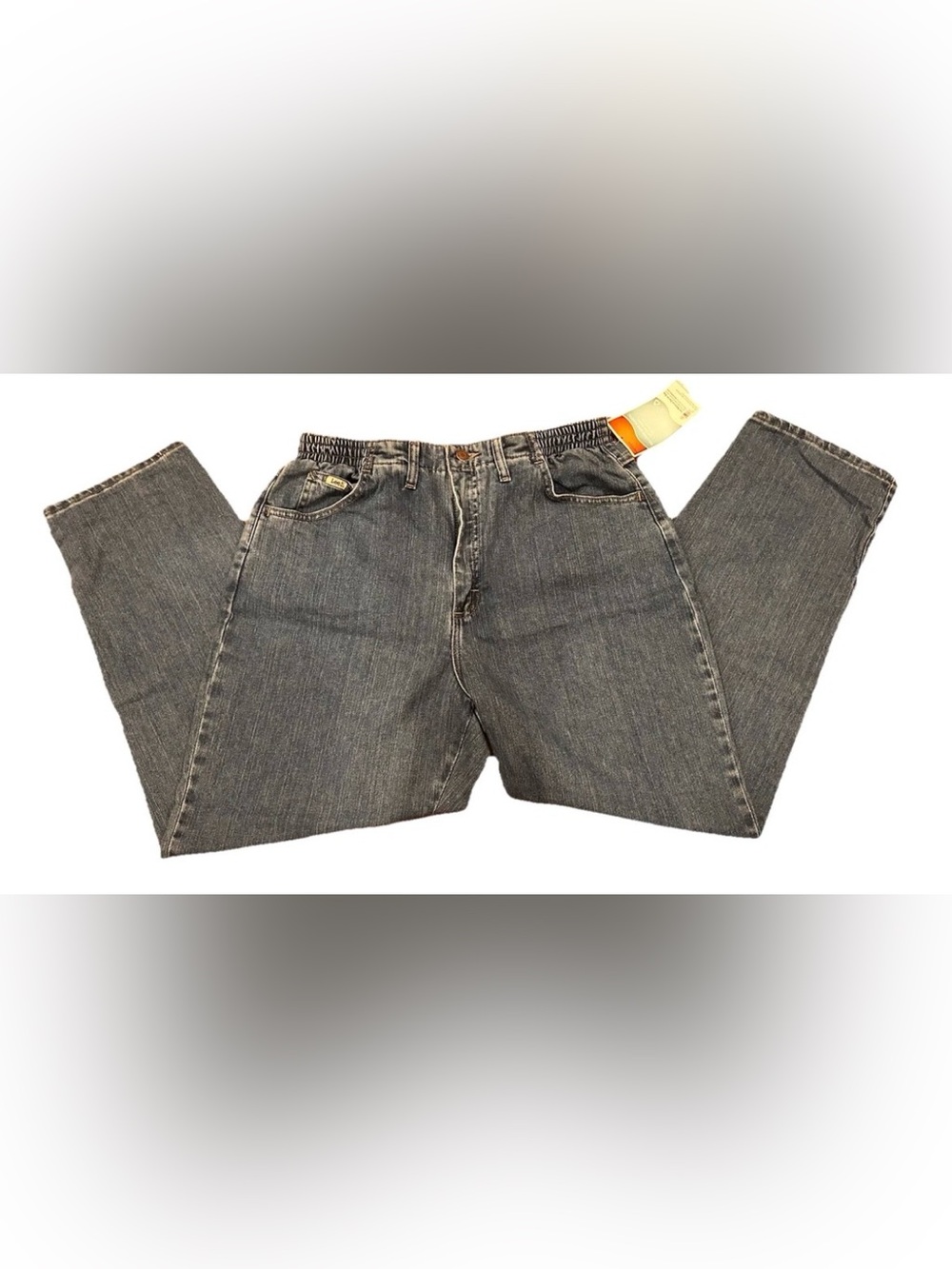 Women's Lee Jeans Side Elastic Waist Relaxed Fit Pepper Stone Blue Denim Sz 14 P